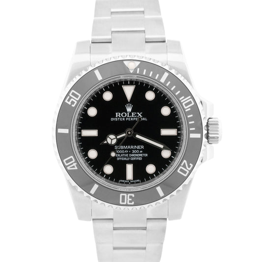 PAPERS Rolex Submariner No-Date BLACK Ceramic 40mm Stainless Steel 114060 LN BOX