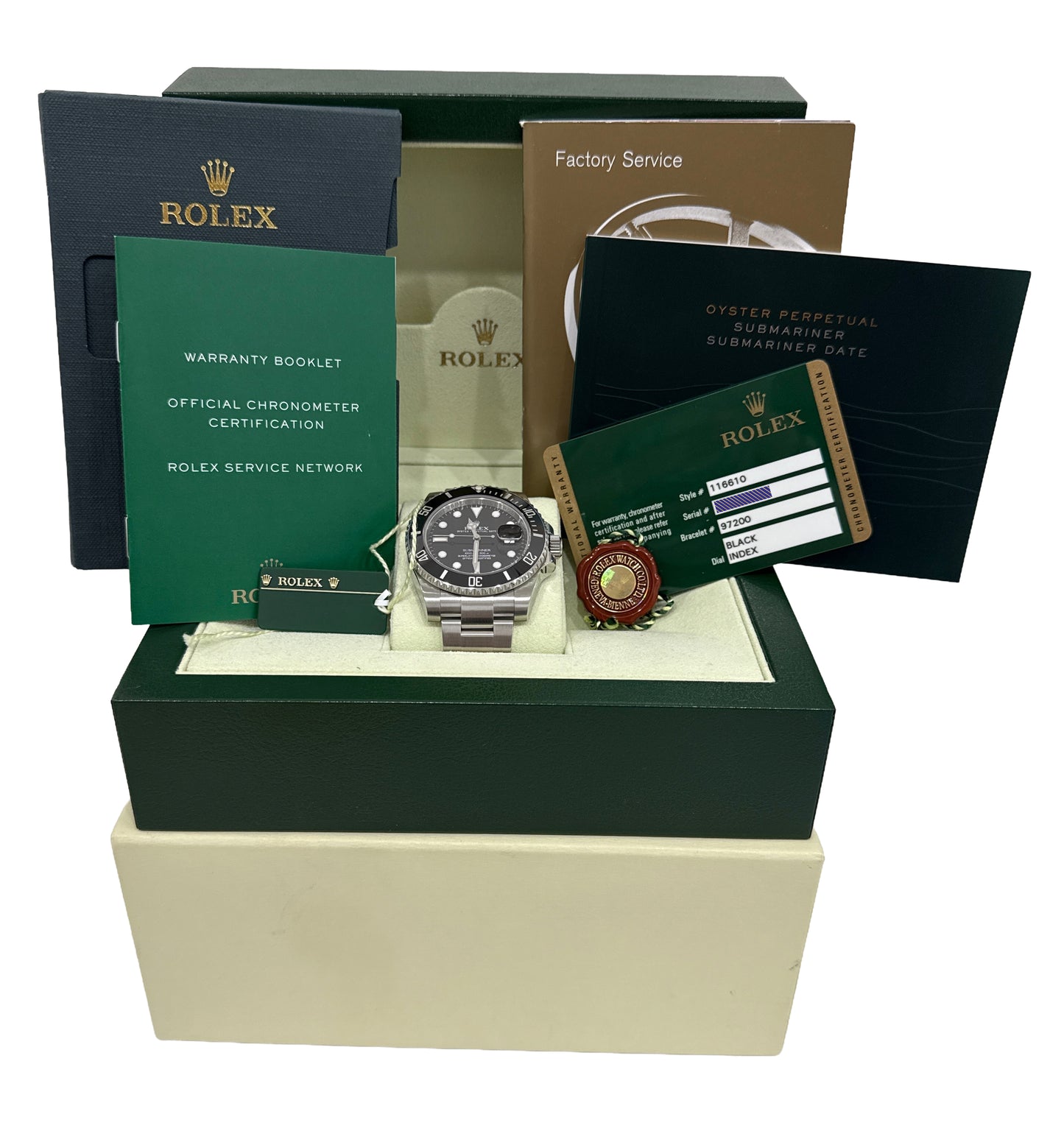 PAPERS Rolex Submariner Date BLACK Stainless Steel 40mm Watch 116610 LN BOX