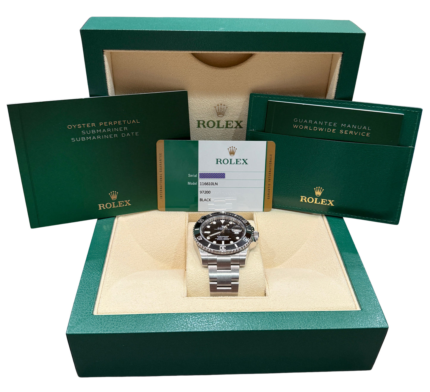 2019 Rolex Submariner Date 116610 LN Black Stainless Steel 40mm Watch Box Papers