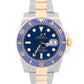 Rolex Submariner Date 18K Yellow Gold Steel BLUE Ceramic 40mm 116613 LB Watch