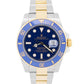 Rolex Submariner Date Ceramic BLUE 40mm 18K Yellow Gold Steel 116613 LB Watch