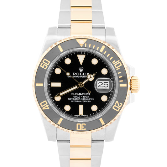 2020 PAPERS Rolex Submariner BLACK 40mm Ceramic 18K Gold Steel 116613 LN BOX