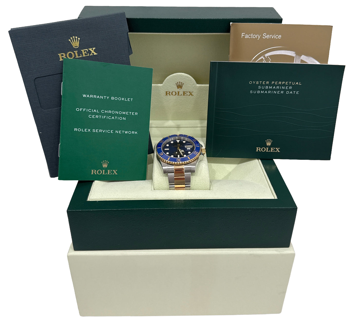 Rolex Submariner Date 18K Yellow Gold Steel BLUE Ceramic 40mm 116613 LB BOX