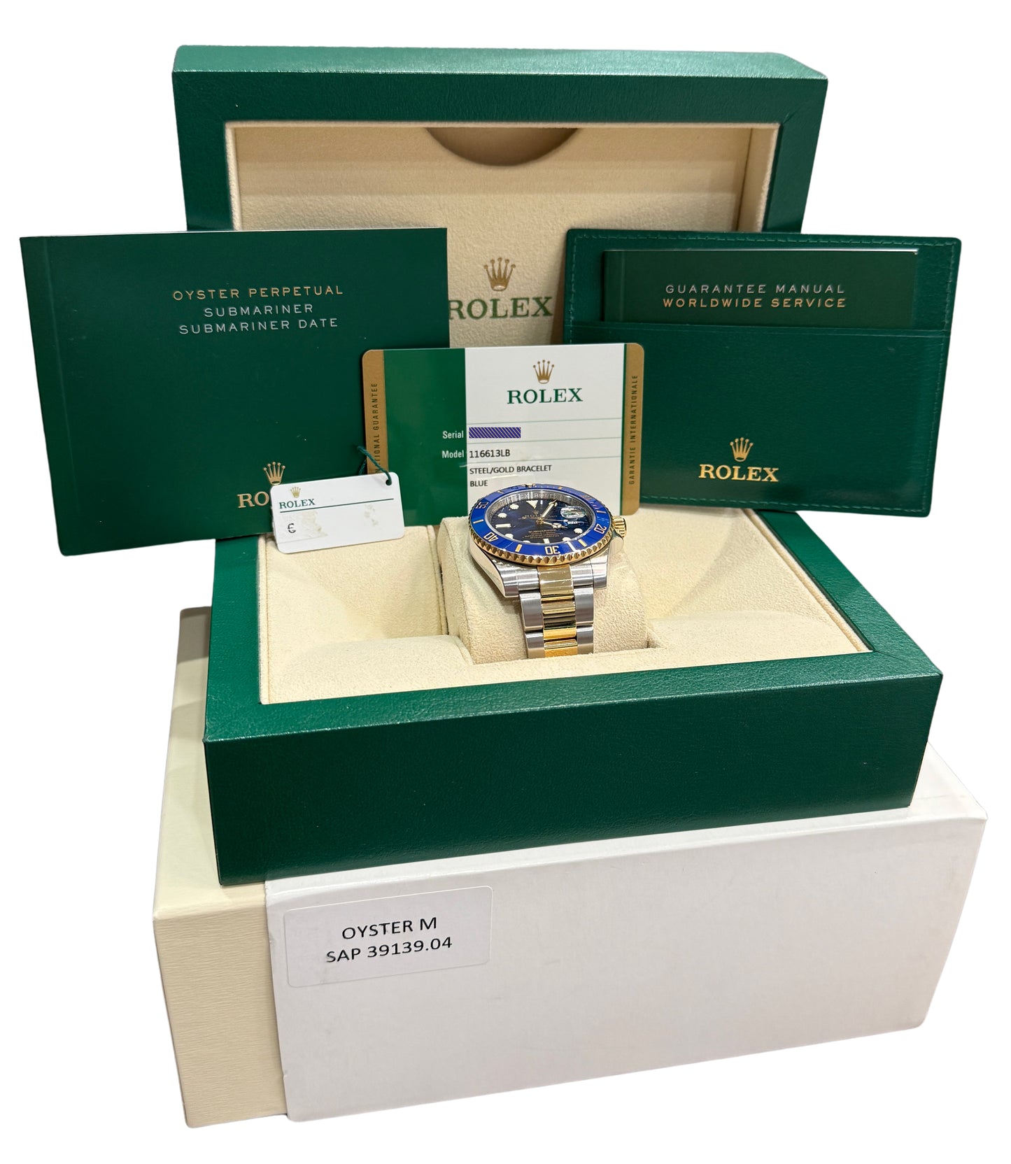2018 Rolex Submariner Date 116613 LB Blue Two-Tone 18K Steel 40mm Box Papers