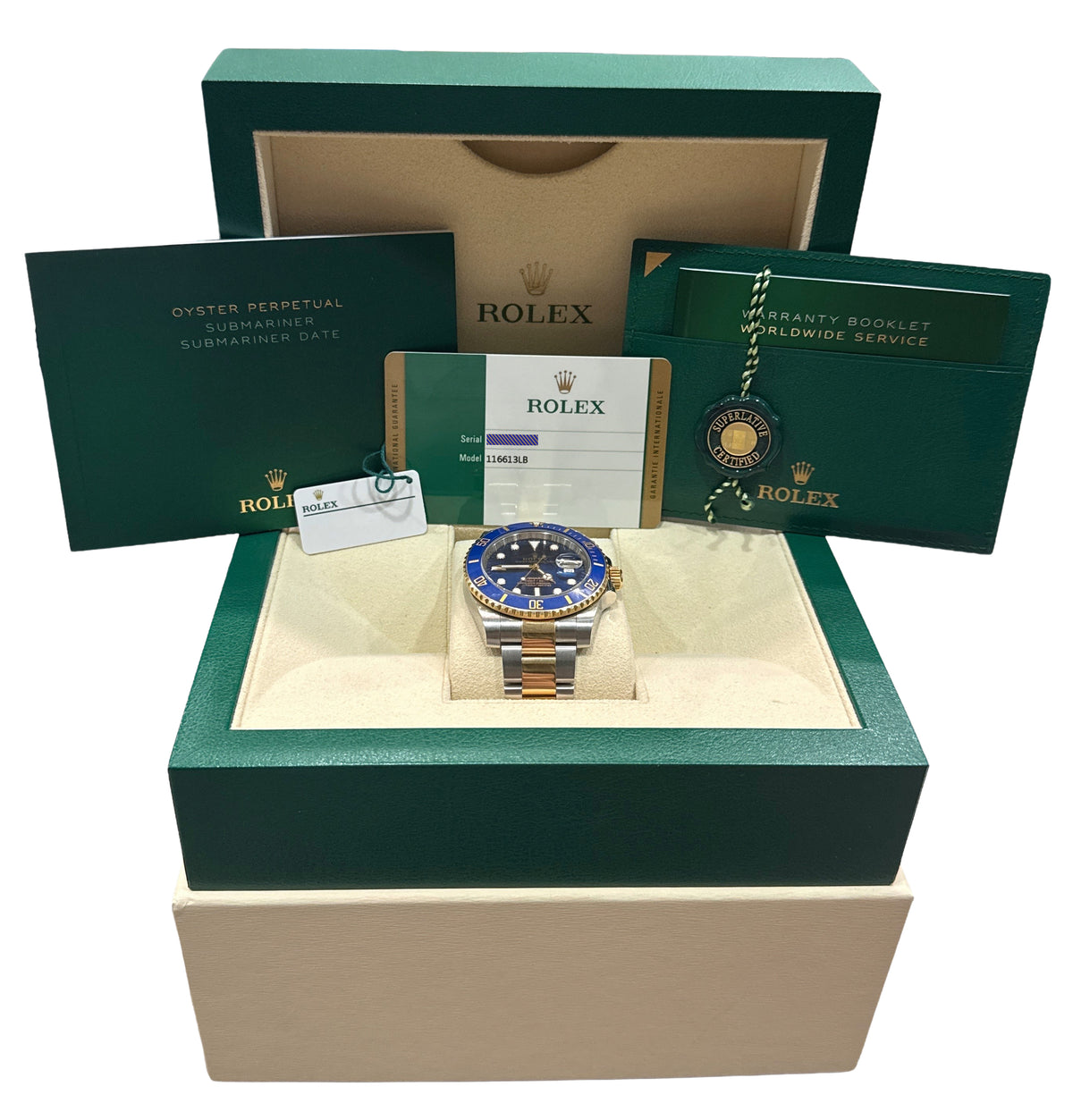 Unpolished 2019 Rolex Submariner Date BLUE 18K Steel 40mm 116613 LB Box Papers