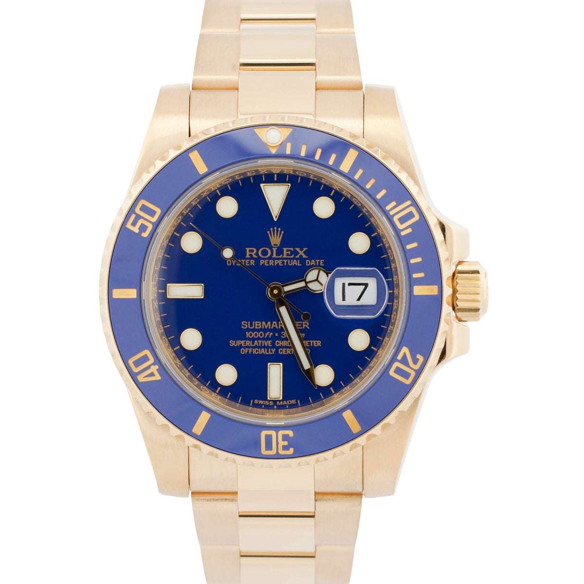 2012 Rolex Submariner Date 116618 LB 40mm Ceramic Flat Blue 18K Watch Box Papers