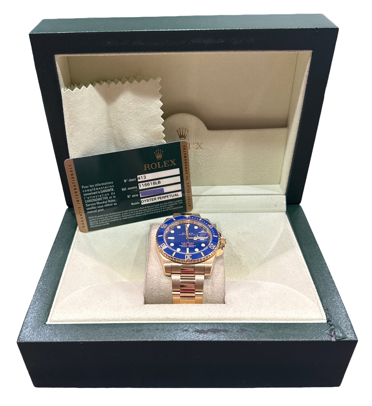 2012 Rolex Submariner Date 116618 LB 40mm Ceramic Flat Blue 18K Watch Box Papers