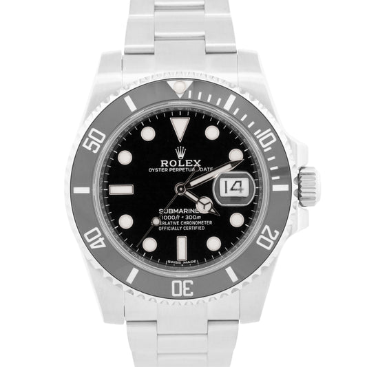 2017 Rolex Submariner Date 116610 LN Black Stainless Steel 40mm Watch Box Papers
