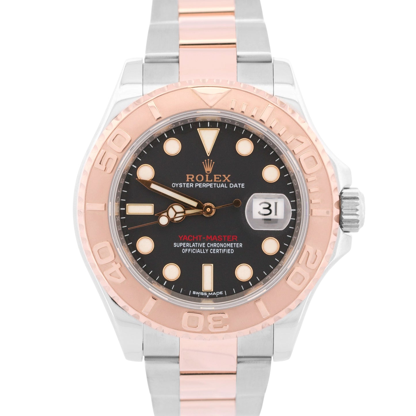 Rolex Yacht-Master BLACK 40mm Two-Tone 18K Rose Gold Stainless Steel YM1 116621