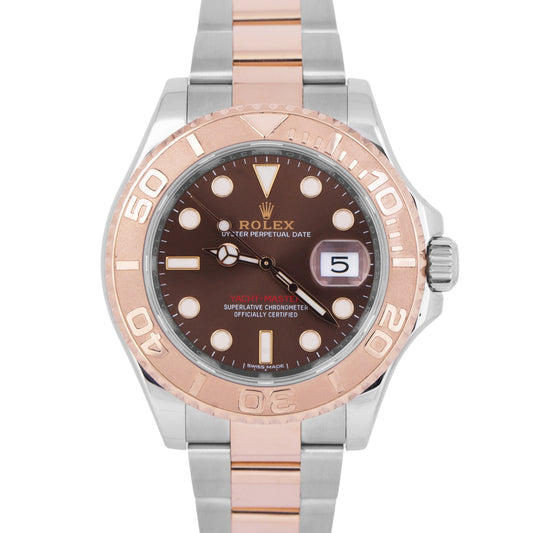 MINT Rolex Yacht-Master 40mm 18K Rose Gold Stainless Chocolate Date Watch 116621