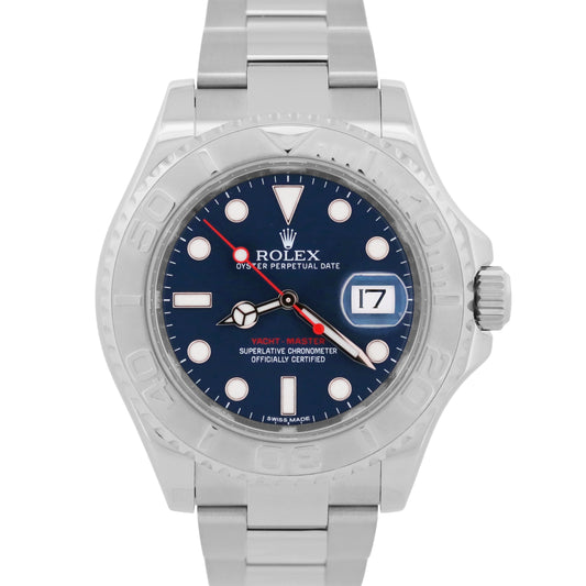 2013 PAPERS Rolex Yacht-Master BLUE Platinum Stainless Steel 40mm 116622 BOX