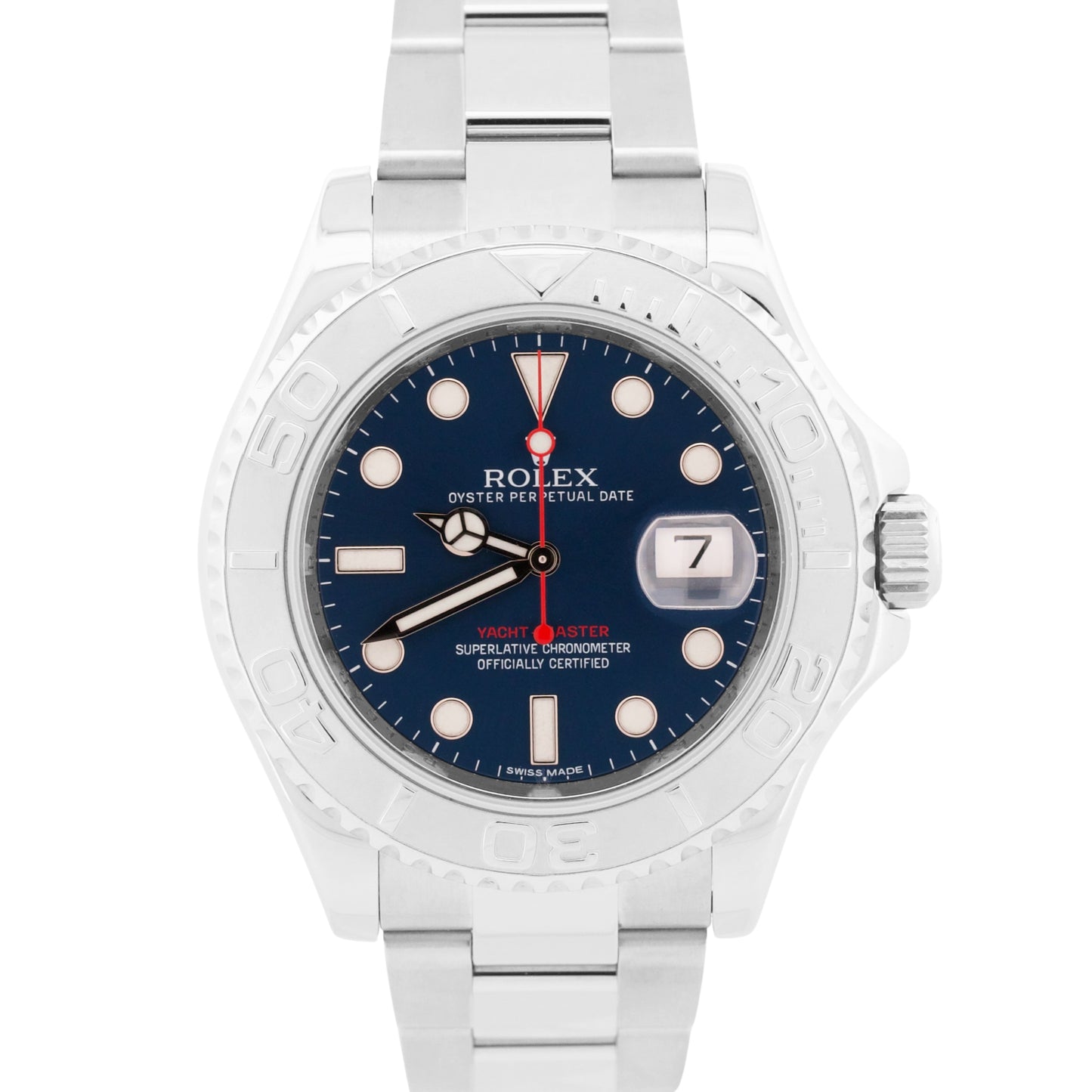 Rolex Yacht-Master Platinum BLUE 40mm Stainless Steel Oyster Watch 116622