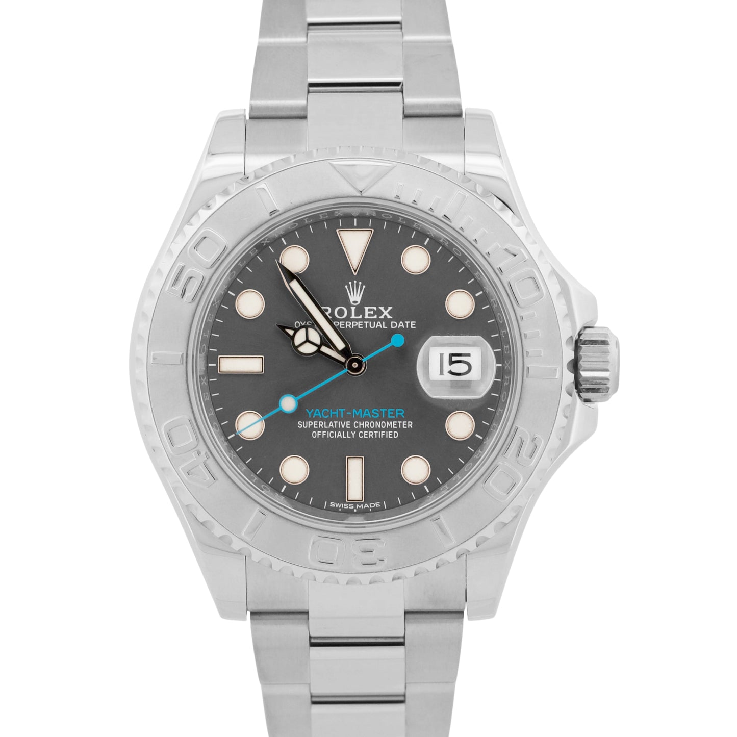 Rolex Yacht-Master Platinum RHODIUM Gray 40mm Stainless Steel Watch 116622