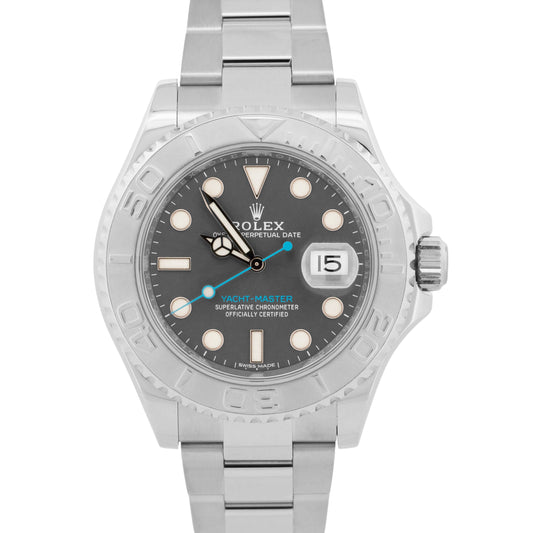 Rolex Yacht-Master Platinum RHODIUM Gray 40mm Stainless Steel Watch 116622