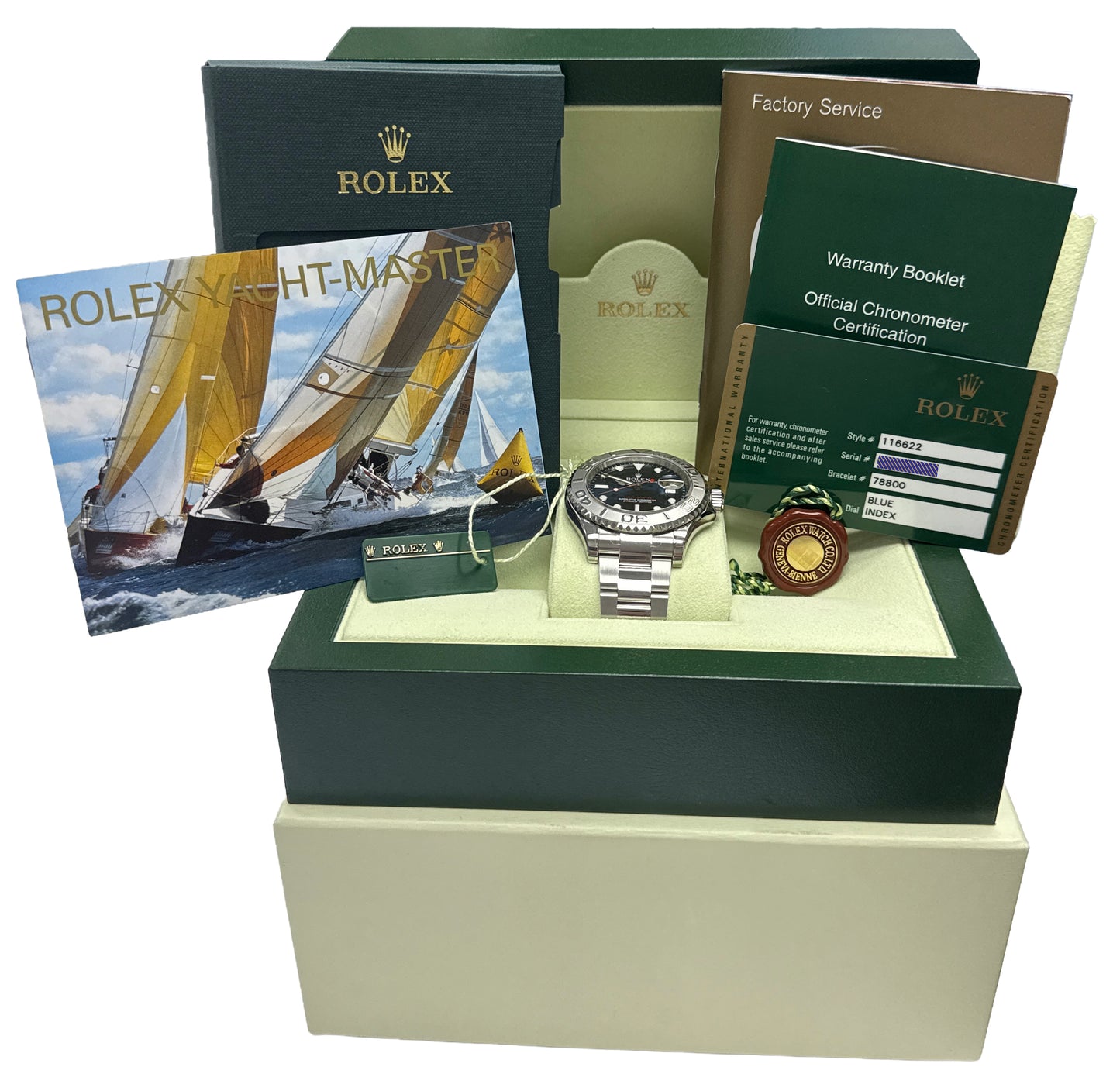 NOS STICKERED 2013 PAPERS Rolex Yacht-Master BLUE Platinum Steel 40mm 116622 BOX