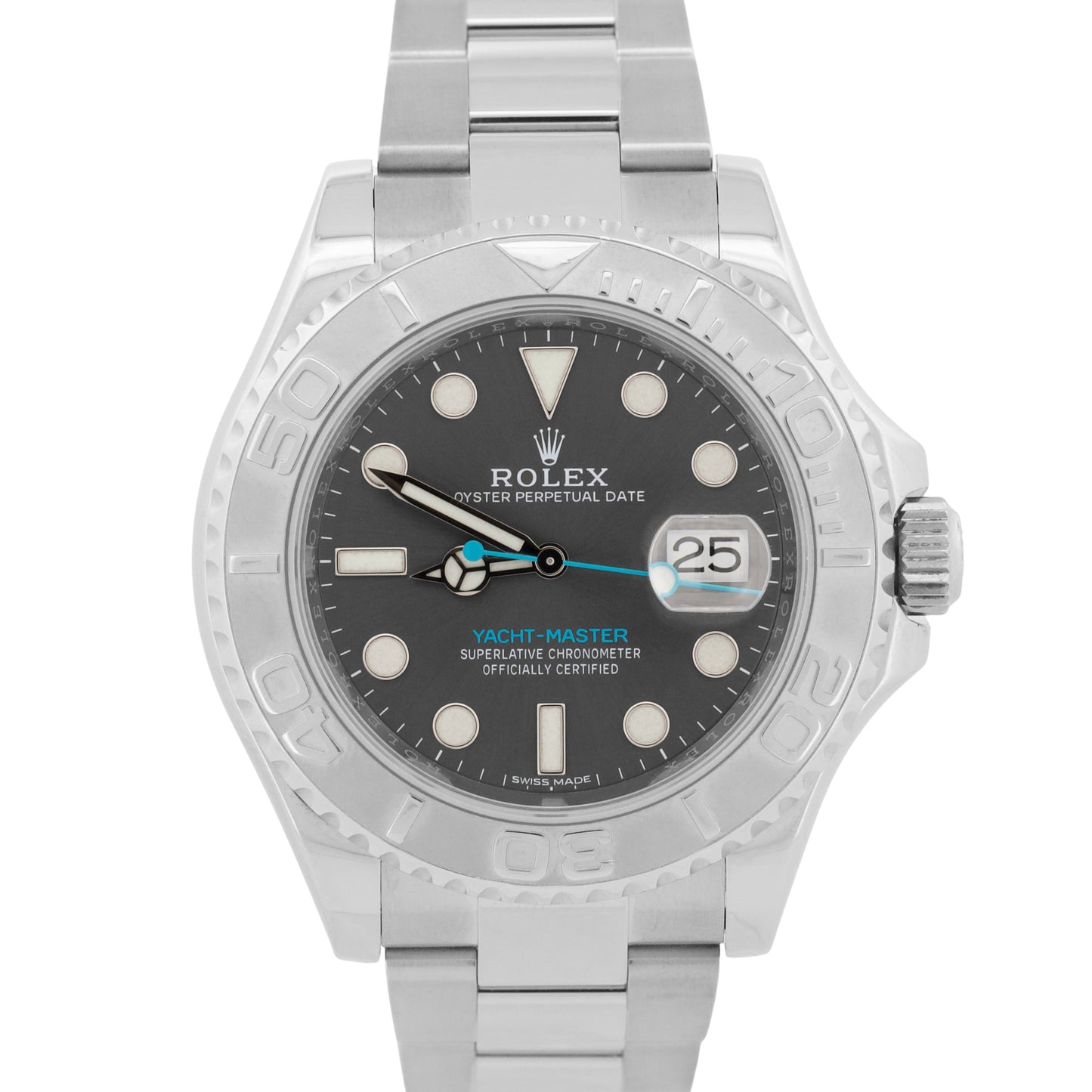Rolex Yacht-Master Platinum RHODIUM 40mm Stainless Steel Oyster Watch 116622