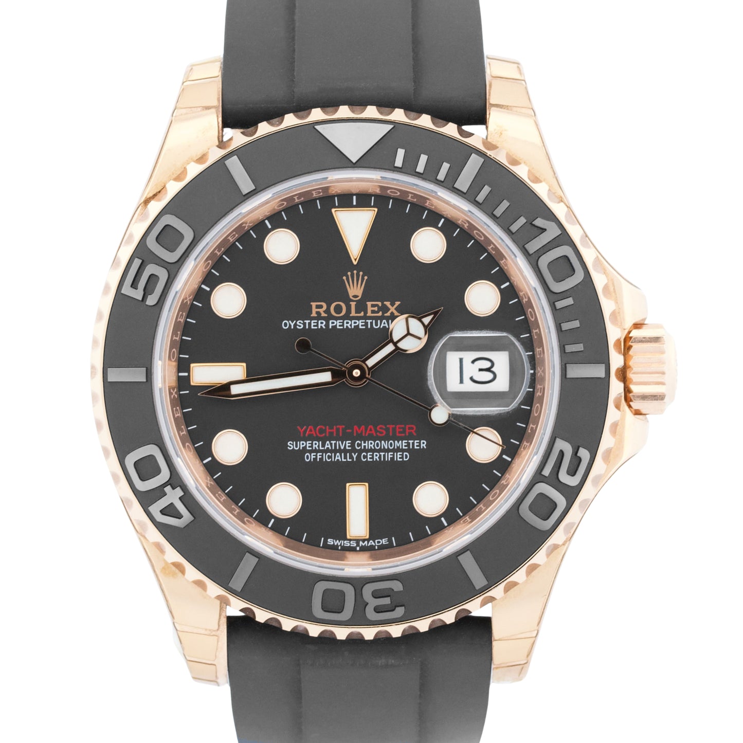 NEW STICKERED 2018 PAPERS Rolex Yacht-Master 18K Oysterflex NOS 40mm 116655 BOX