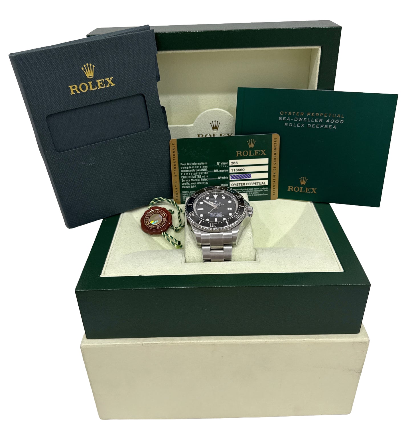 PAPERS Rolex Sea-Dweller Deepsea 116660 BLACK 44mm Ceramic Steel Dive Watch BOX