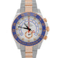 Rolex Yacht-Master II 116681 White Blue Steel 18K Rose Gold 44mm Box Papers