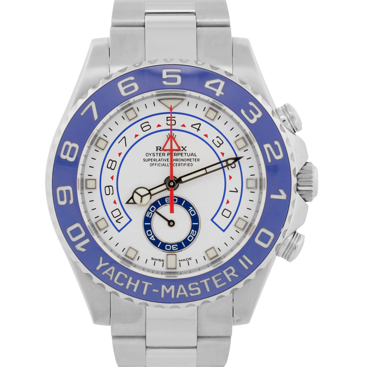 2018 Rolex Yacht-Master II 116680 White Stainless Steel 44mm Watch Box Papers