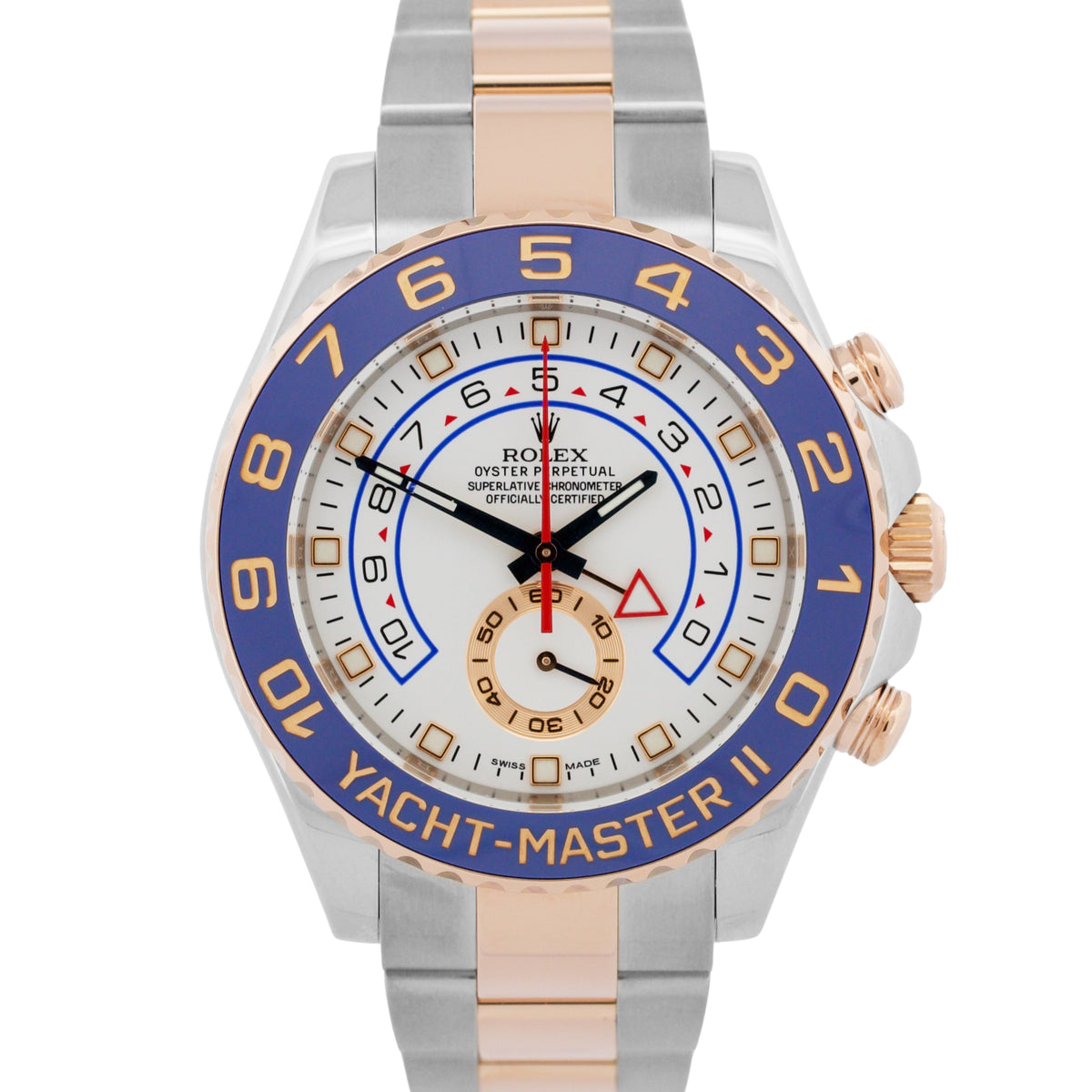 Rolex Yacht-Master II 116681 44mm Blue Hands Two-Tone 18K Rose Gold Steel Watch