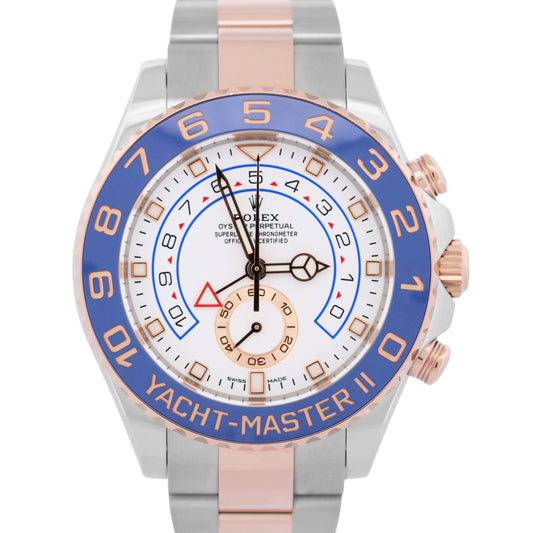 2021 PAPERS Men's Rolex Yacht-Master II 44mm NEW HANDS 18K Gold 116681 Watch BOX