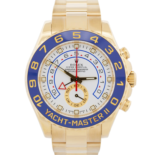Rolex Yacht-Master II 116688 White 18K Yellow Gold Blue Regatta Ceramic YM2 44mm