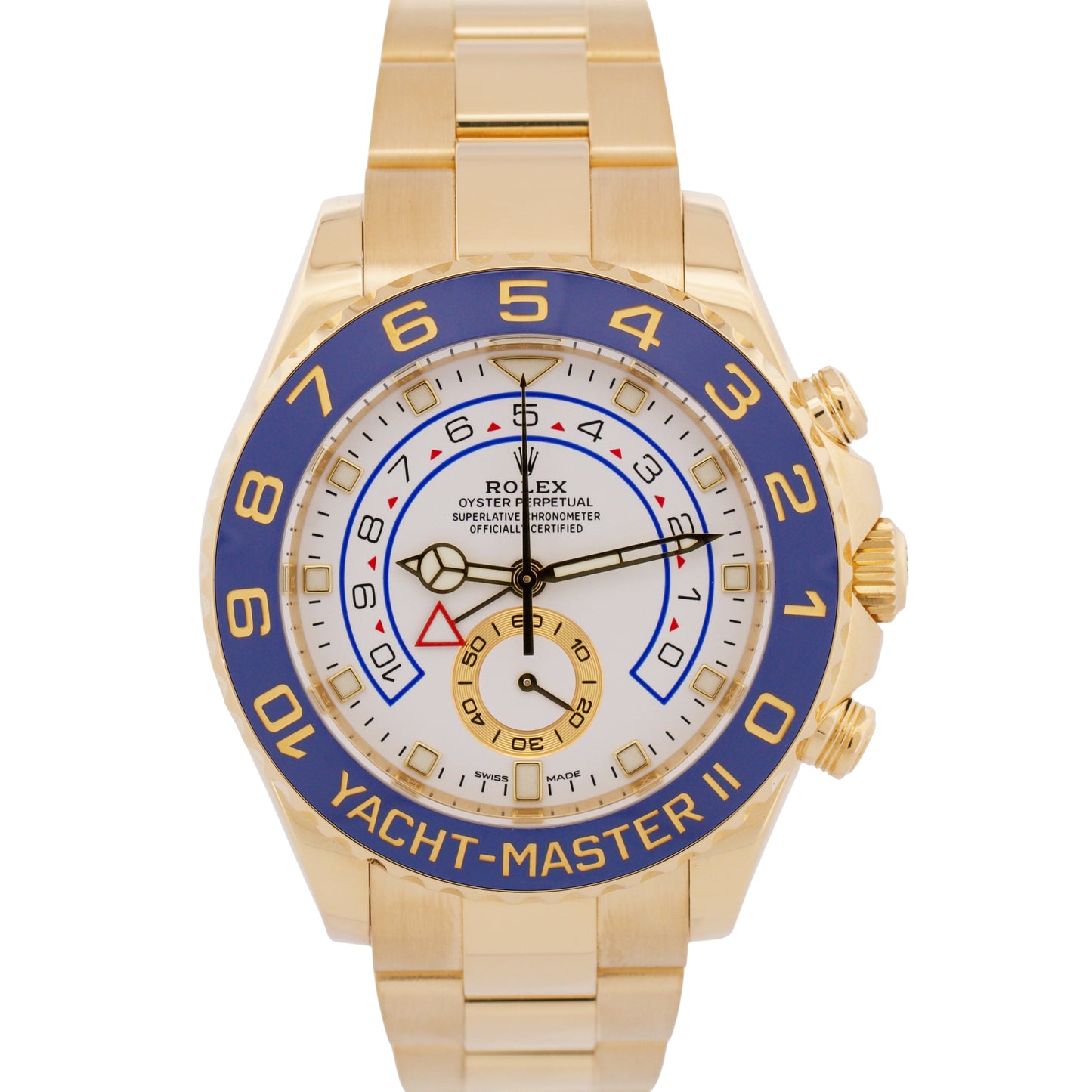 2021 PAPERS Rolex Yacht-Master II BLUE 18K Yellow Gold 44mm 116688 Watch BOX