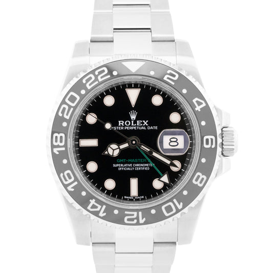 2018 PAPERS Rolex GMT-Master II BLACK Stainless Steel Ceramic 40mm 116710 LN BOX
