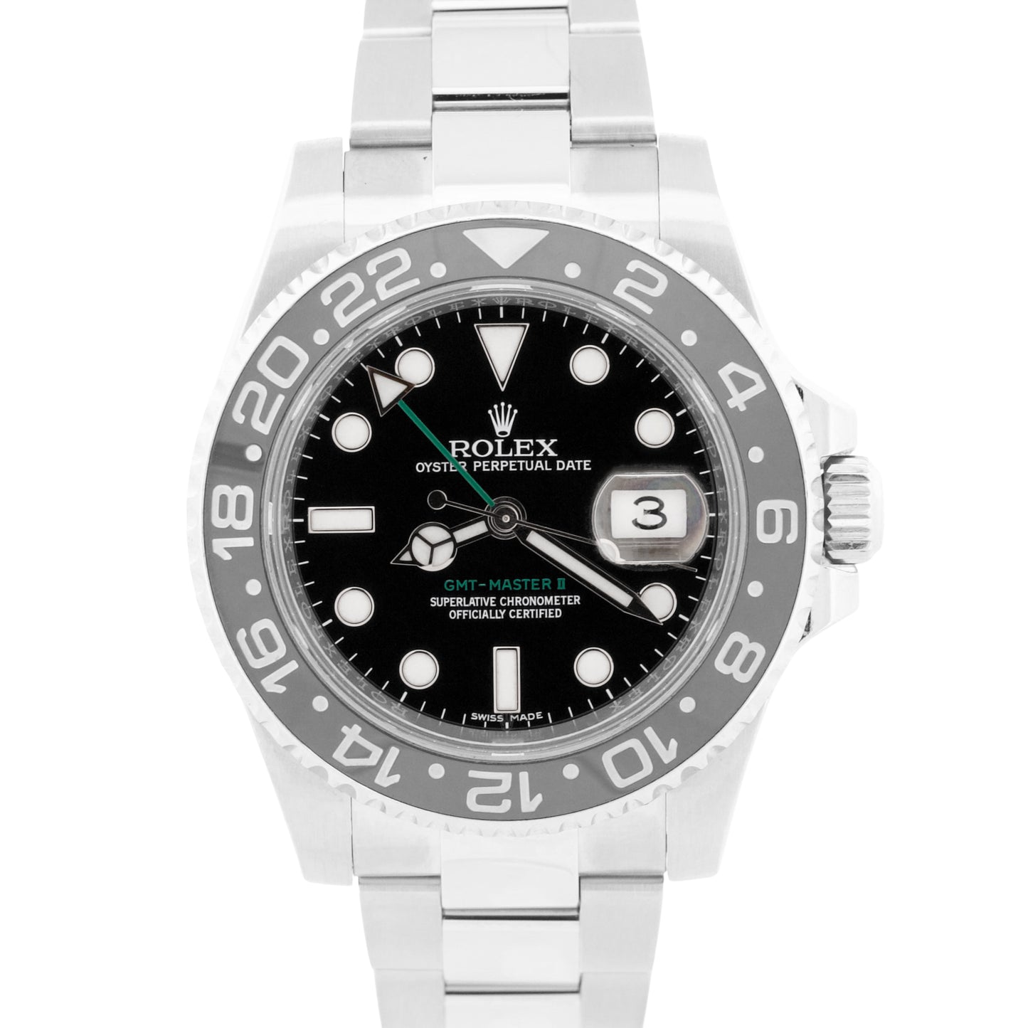 2016 PAPERS Rolex GMT-Master II BLACK Stainless Steel Ceramic 40mm 116710 LN BOX