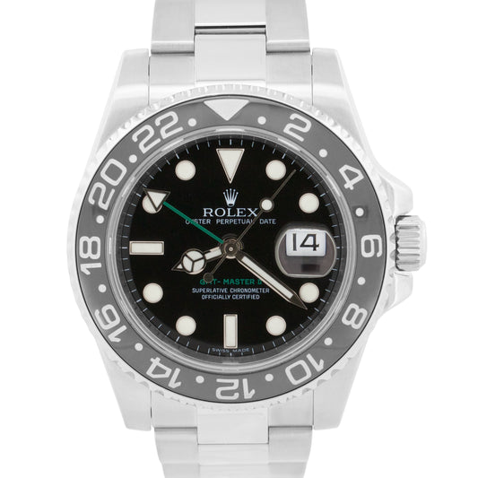 2008 PAPERS Rolex GMT-Master II BLACK Stainless Steel Ceramic 40mm 116710 LN BOX