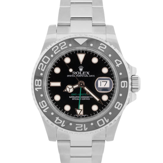 Rolex GMT-Master II BLACK Green Stainless RANDOM SERIAL Ceramic 40mm 116710 LN