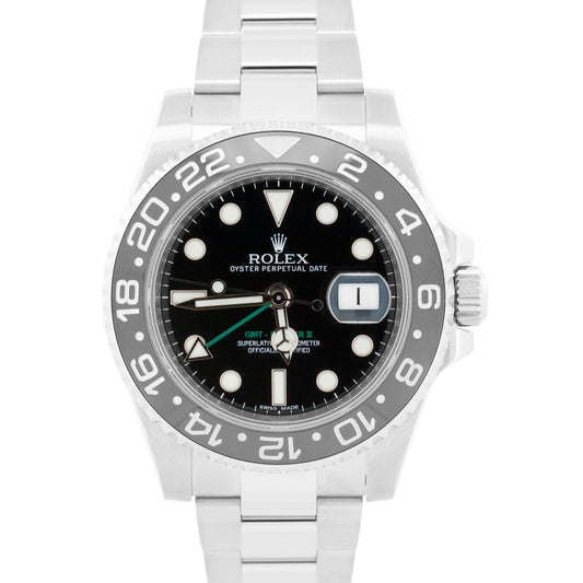 2014 PAPERS Rolex GMT-Master II Black RANDOM SERIAL Ceramic 40mm 116710 LN BOX
