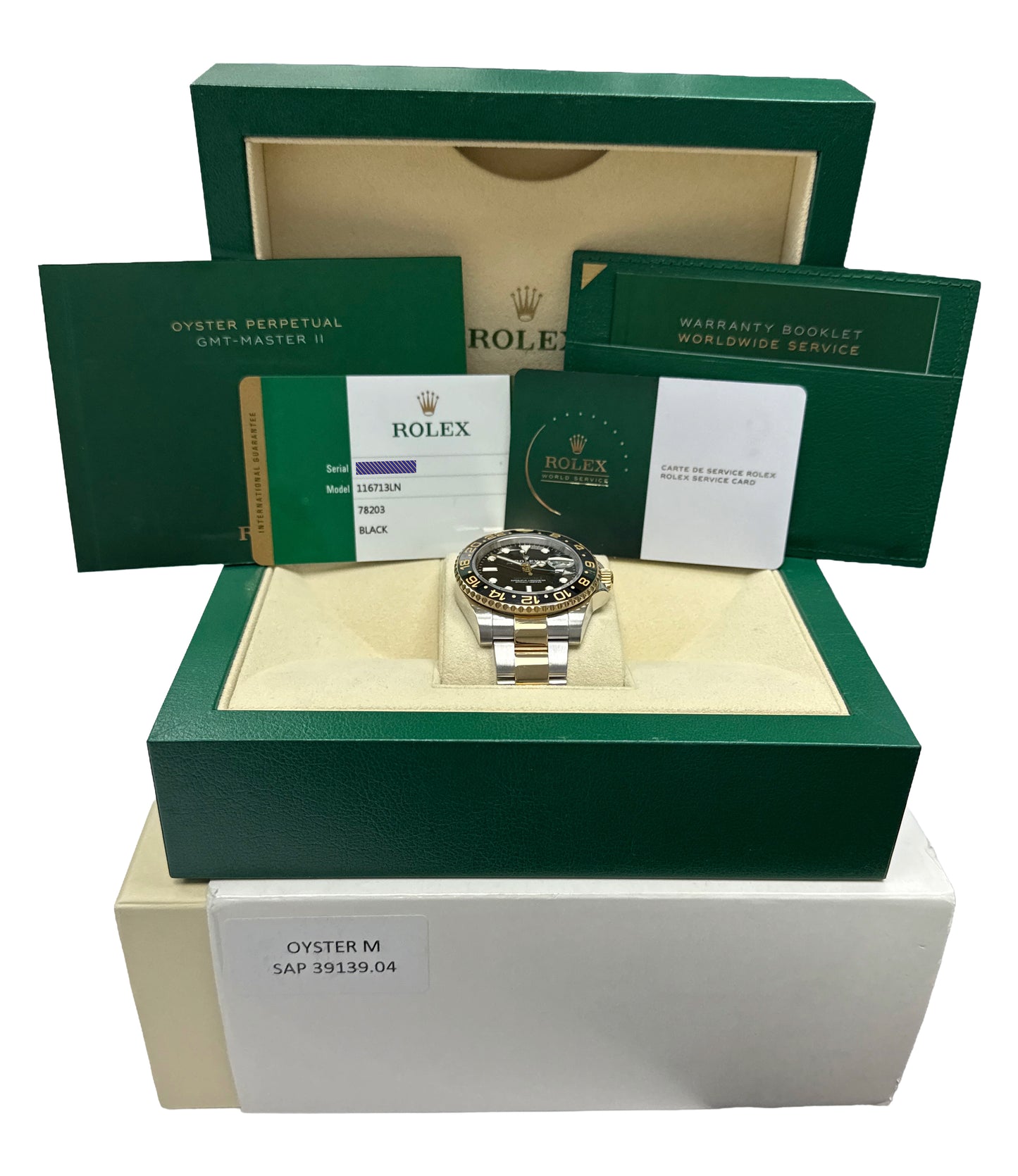 2024 RSC PAPERS Rolex GMT-Master II BLACK Ceramic 18K Steel 40mm 116713 LN BOX