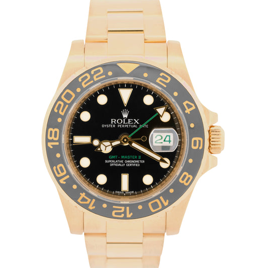 Rolex GMT-Master II BLACK Ceramic 18K Yellow Gold 40mm Oyster 116718 LN BOX