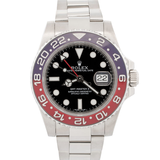 2015 Rolex GMT-Master II 116719 BLRO Pepsi Blue Red 18K White Gold Box Papers