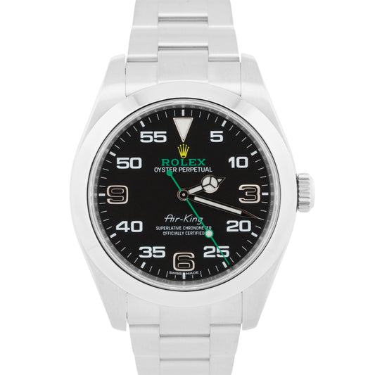 Rolex Air-King 40mm Green BLACK Stainless Steel Automatic Oyster Watch 116900