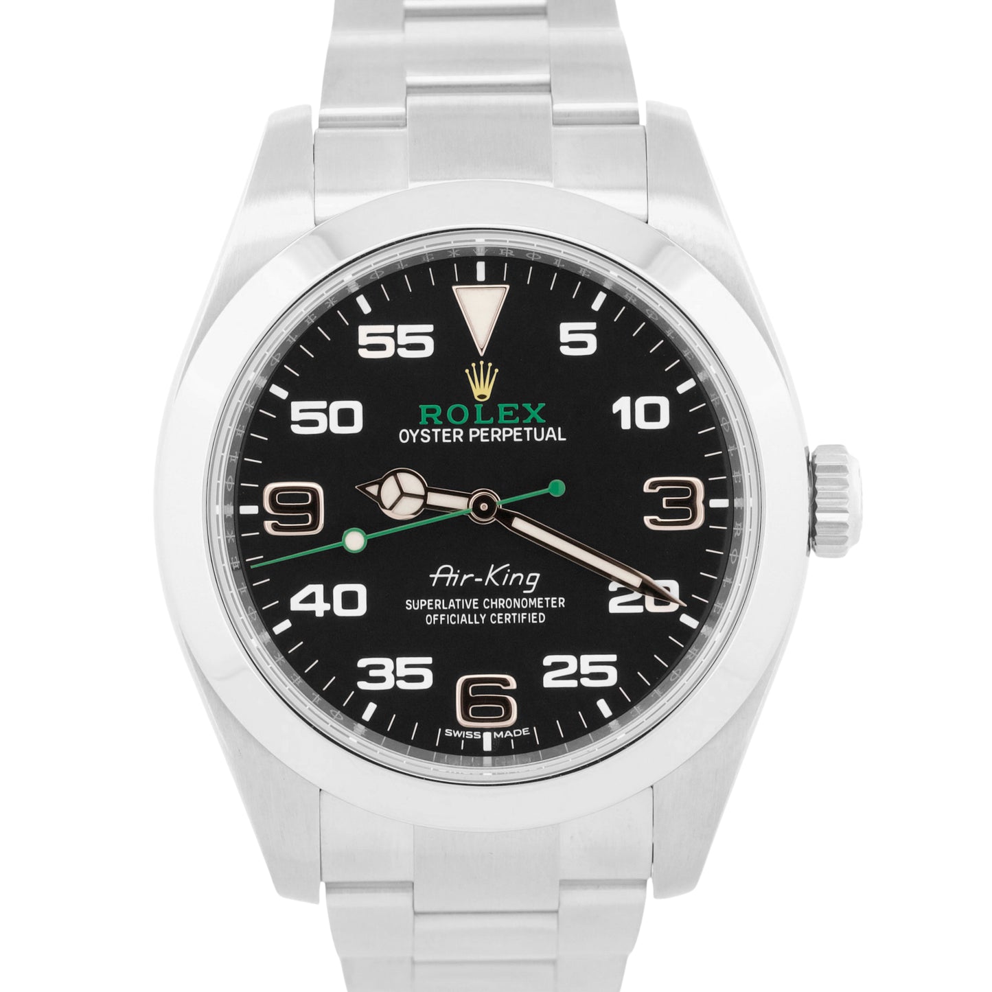 Rolex Air-King 40mm Green BLACK Stainless Steel Automatic Oyster Watch 116900