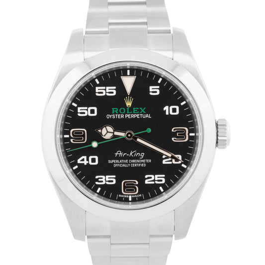 Rolex Air-King 40mm Green BLACK Stainless Steel Automatic Oyster Watch 116900