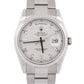 Rolex Day-Date SILVER DIAMOND 36mm 18k White Gold OYSTER Smooth 118209 Watch