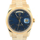 Rolex Day-Date President BLUE 18K Yellow Gold Fluted 36mm 118238 Watch