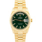 2022 RSC PAPERS Rolex Day-Date President GREEN 18K Gold 36mm 118238 Watch BOX