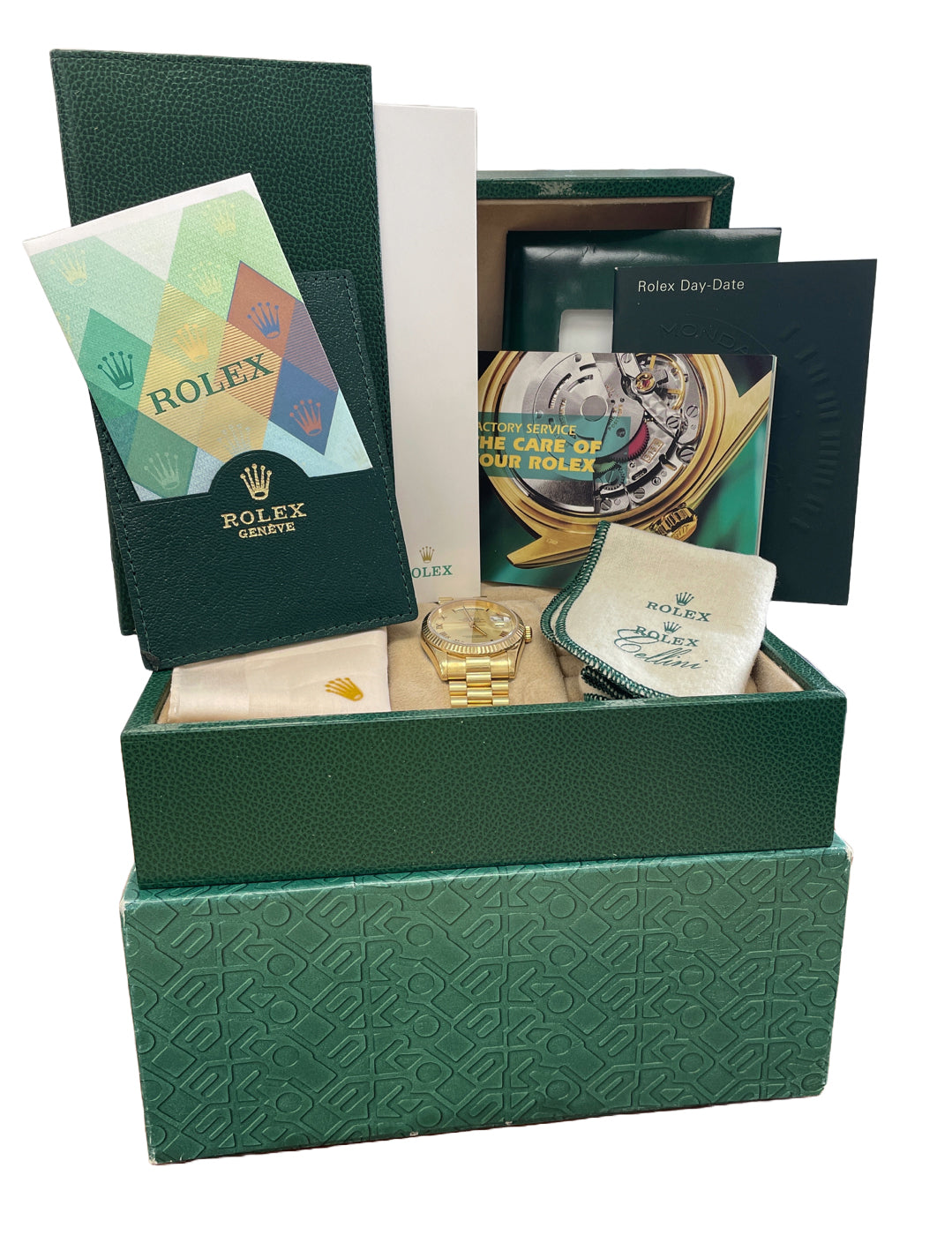 PAPERS Rolex Day-Date President CHAMPAGNE ROMAN 36mm 18K Gold Watch 118238 BOX