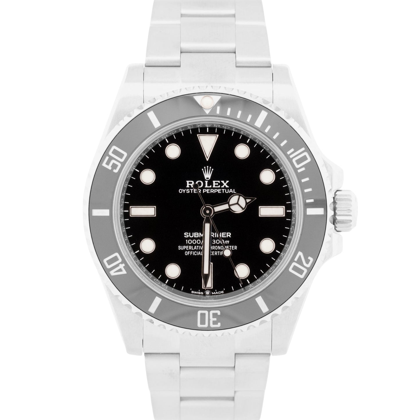 Rolex Submariner No-Date BLACK Stainless Steel 41mm Ceramic Watch 124060 LN