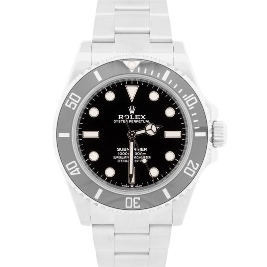 Rolex Submariner No-Date BLACK Stainless Steel 41mm Ceramic Watch 124060 LN