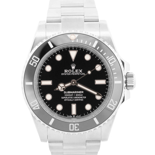 2022 PAPERS Rolex Submariner No-Date BLACK Steel 41mm 124060 LN Watch BOX