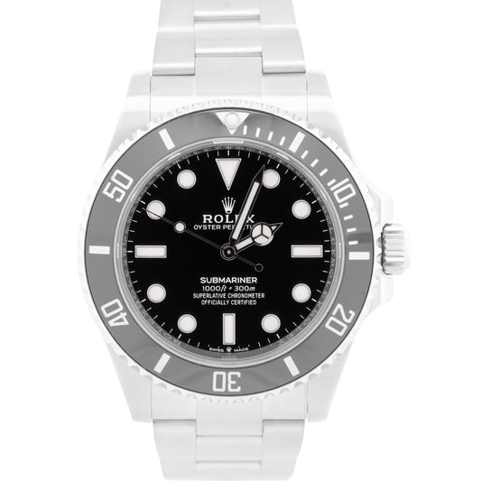 PAPERS Rolex Submariner 41mm No-Date BLACK Ceramic Stainless Steel 124060 LN BOX