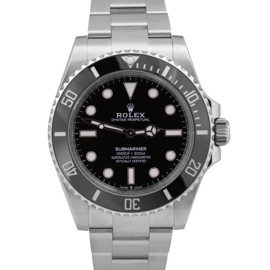 NEW OCT 2025 PAPERS Rolex Submariner 41mm No-Date BLACK Ceramic 124060 LN BOX
