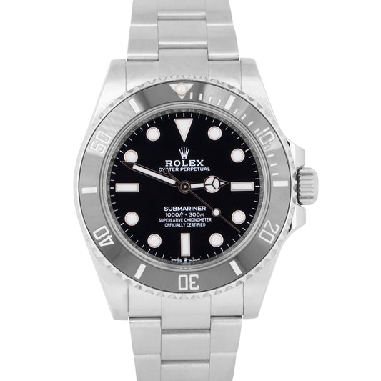 MINT Rolex Submariner No-Date 41mm Stainless Steel Black Ceramic Watch 124060 LN