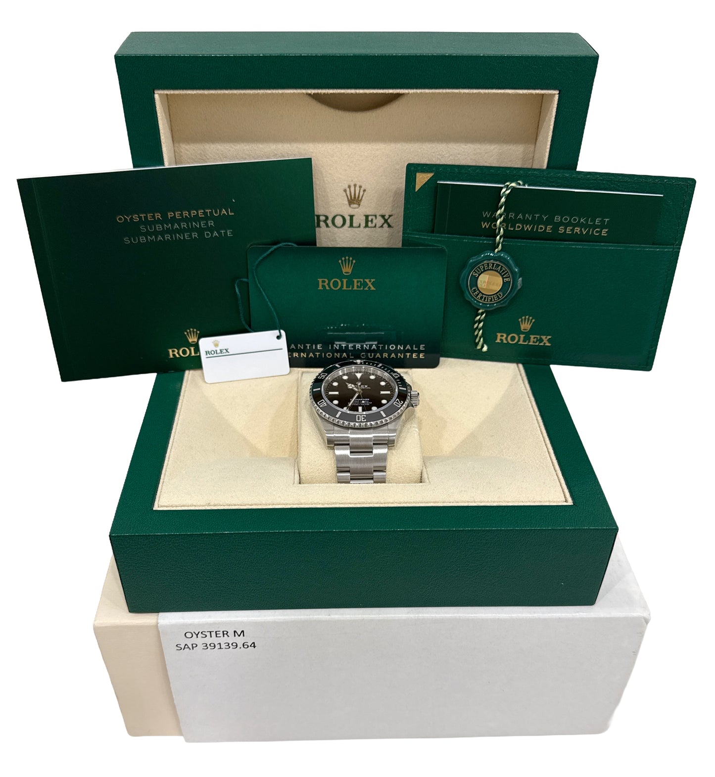 2020 PAPERS Rolex Submariner 41mm BLACK Ceramic No-Date Steel 124060 LN BOX